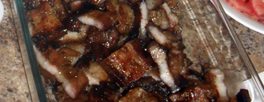 Grilled pork belly