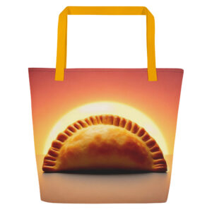 Large Tote Bag with Pocket - Empanada Sunrise